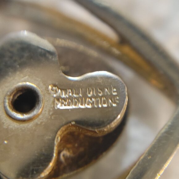 Mickey Mouse Double Heart Pendant Charm Walt Disney Production Vintage Gold Tone - Picture 2 of 12